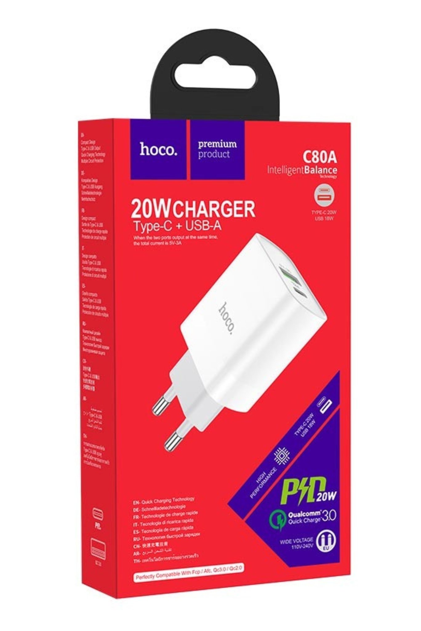 HOCO Dual Port Charger PD20W Type C & USB