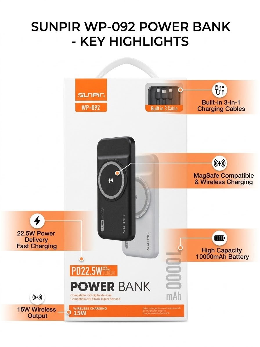 wireless 22.5w Pd fast10000mAh Power Bank