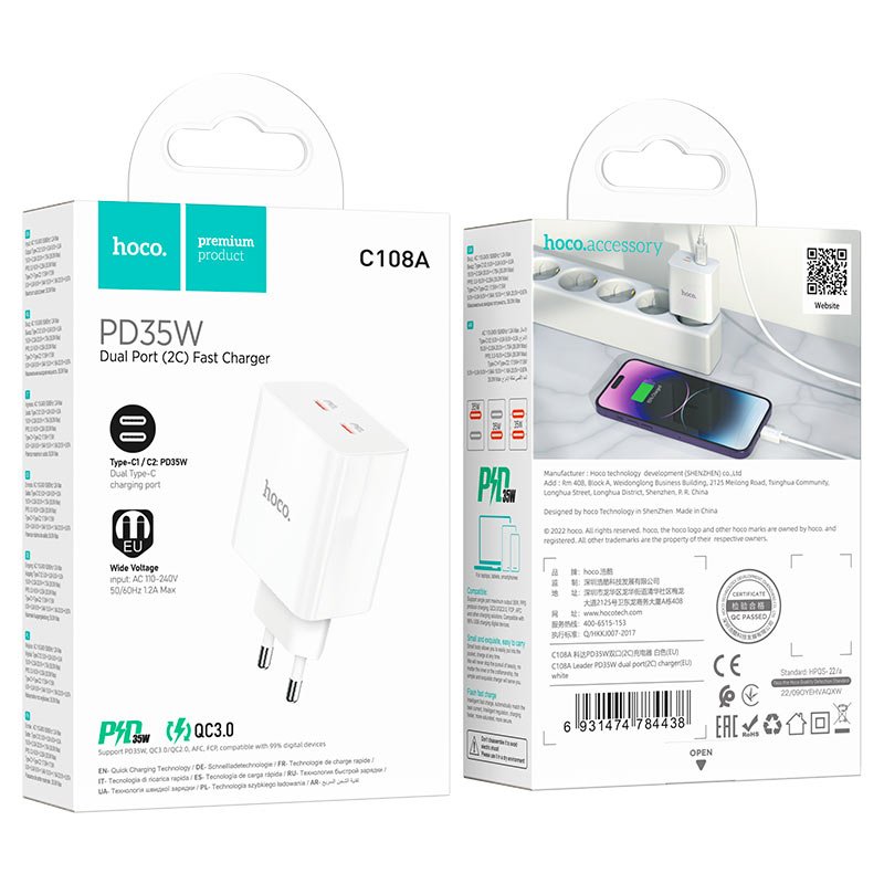 Dual Port Type c To Type c adaptor PD30W