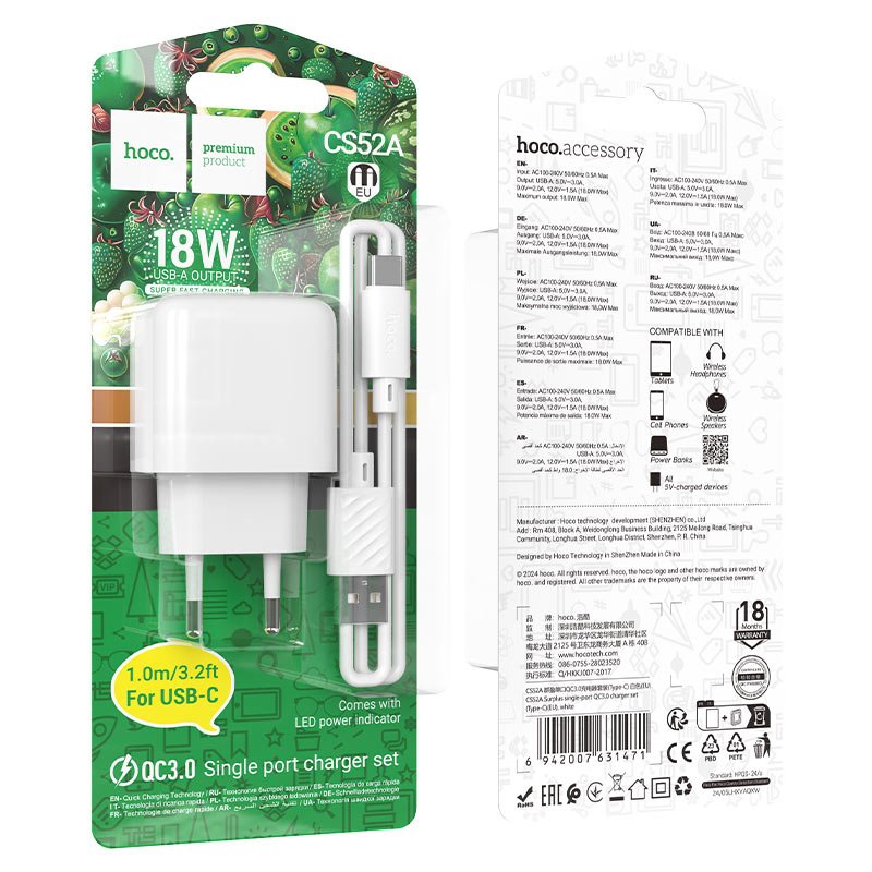 type c USB fast charger 18w