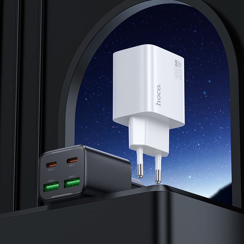 Wall charger dual USB-A and dual Type-C ports fast PD20W set - Image 3