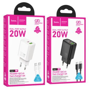 Wall charger fast charger “N61 Gentle” PD20W + QC3.0 EU cable set
