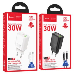 Wall charger type c to type c“N63 Gentle” PD30W + QC3.0 EU cable set
