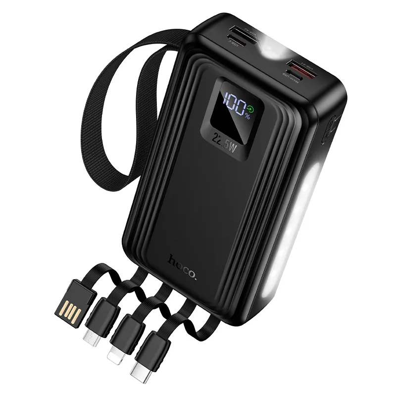 20000mAh Power Bank with 4 Built-in Cables - Image 3
