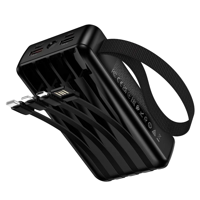 20000mAh Power Bank with 4 Built-in Cables - Image 2